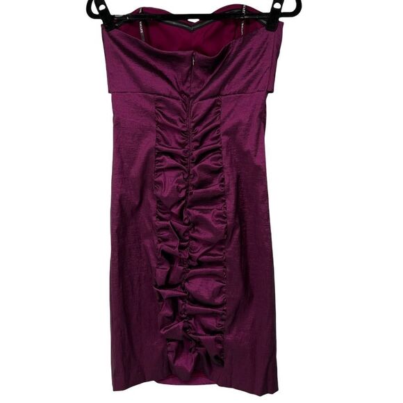 Xscape Metallic Magenta Strapless Mini Dress‎ - Picture 3 of 11